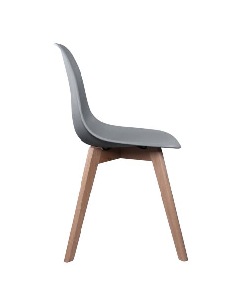 2 Chaises coque scandinaves grises - 46x52x86.5 cm