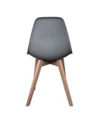 2 Chaises coque scandinaves grises - 46x52x86.5 cm
