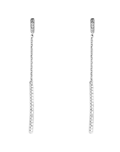 Ohrringe mit Diamanten zum Aufhängen in Form von Tränen aus 0,1 Karat Weißgold