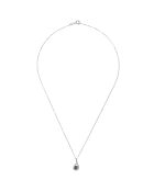 Pendentif Larme Bleu Nuit Diamants 0.08 ct Saphir 0.31 ct or blanc
