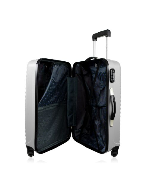 Valise Long Séjour 4 roues simples 75 cm Brazilia argentée