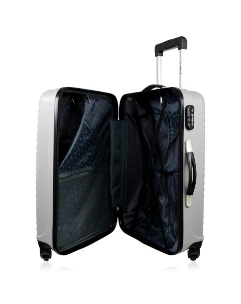 Mittelgroßer Reisekoffer mit 4 Einzelrollen 65 cm, Brasilien-Silber