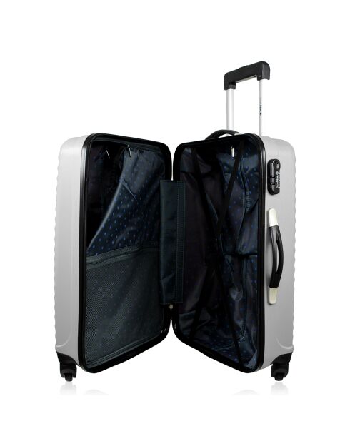 Valise Cabine 4 roues simples 55 cm  Brazilia argentée