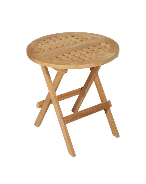 Lustiger runder Picknicktisch aus Teakholz - D.50xH.50 cm
