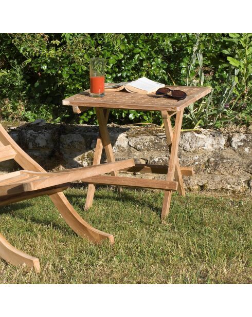 Leuke vierkante teakhouten picknicktafel - 50x50x50 cm