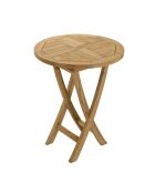 Table ronde pliante Fun teck massif - D.60xH.77 cm