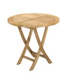 Table ronde pliante Fun teck massif - D.80xH.75 cm