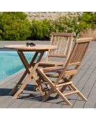 Table ronde pliante Fun teck massif - D.80xH.75 cm