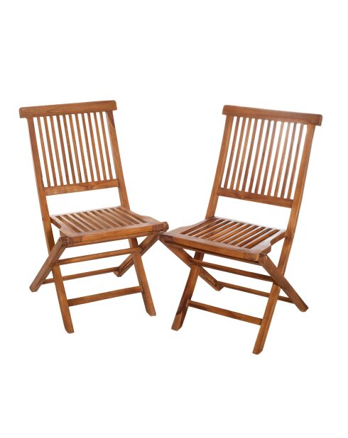 2 Chaises Maeva teck - 45x60x90 cm
