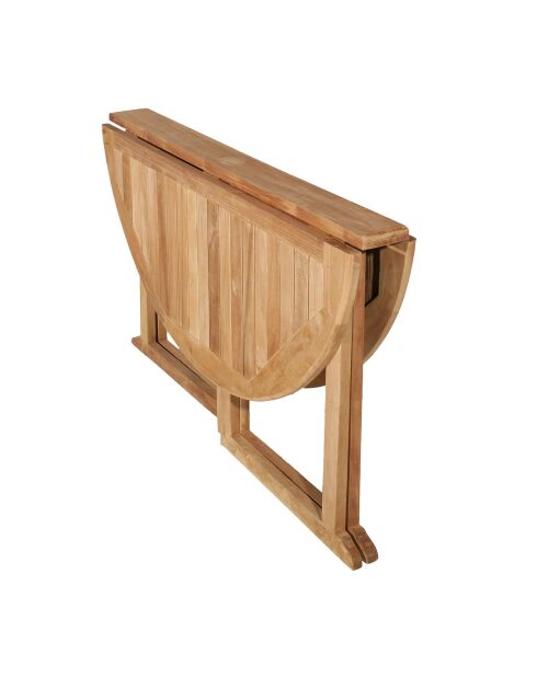 Leuke ronde teakhouten vlindertafel - D.120xH.75 cm