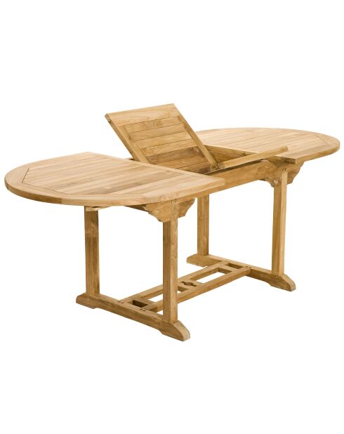 Lustiger ausziehbarer ovaler Tisch aus Teakholz - 150/200x90 cm