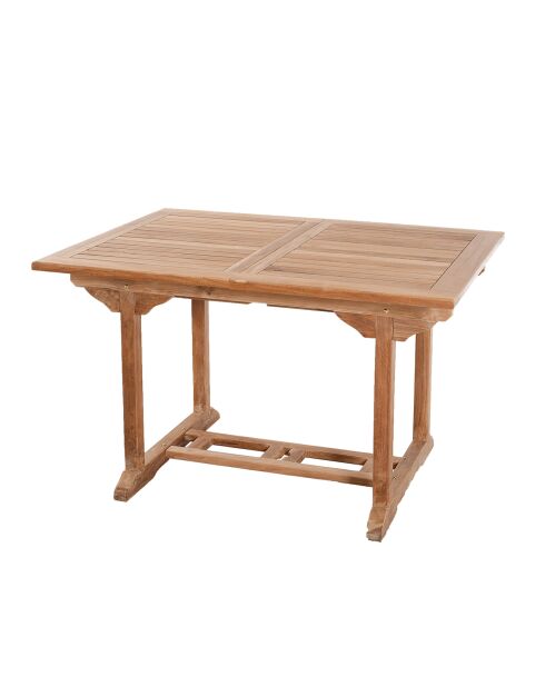 Leuke uitschuifbare rechthoekige tafel van teakhout - 120/180x90 cm