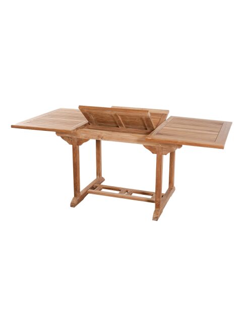 Leuke uitschuifbare rechthoekige tafel van teakhout - 120/180x90 cm