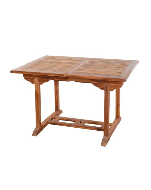Maeva uitschuifbare rechthoekige tafel geolied teakhout - 120/180x90 cm