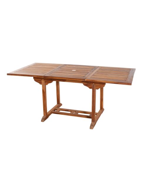 Maeva uitschuifbare rechthoekige tafel geolied teakhout - 120/180x90 cm