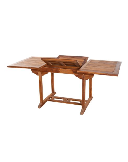 Maeva uitschuifbare rechthoekige tafel geolied teakhout - 120/180x90 cm