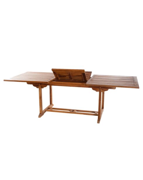 Maeva ausziehbarer rechteckiger Tisch aus geöltem Teakholz - 180/240x100 cm