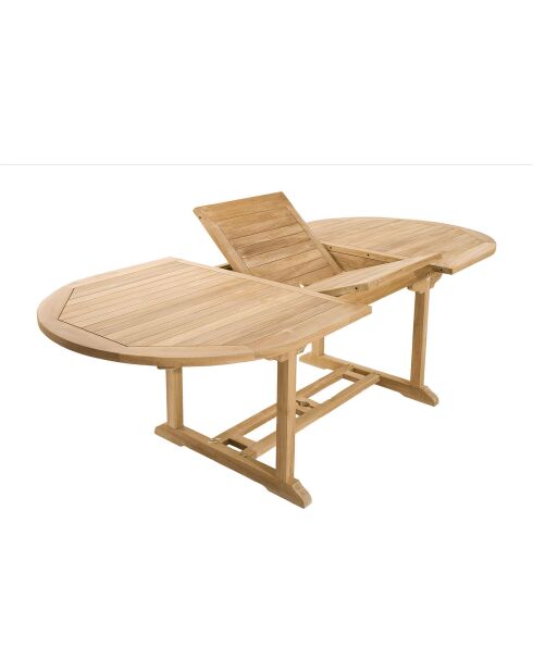 Lustiger ausziehbarer ovaler Tisch aus Teakholz - 180/240x100 cm