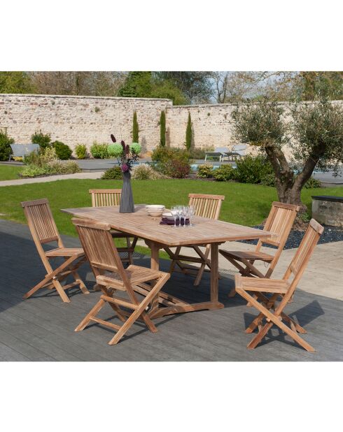 Leuke uitschuifbare rechthoekige tafel van teakhout - 180/240x100 cm