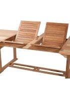 Table double extension centrale Fun teck - 200/300x120 cm