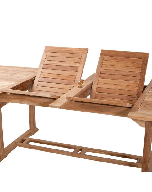 Table double extension centrale Fun teck - 200/300x120 cm
