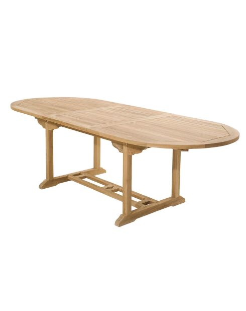 Lustiger ausziehbarer ovaler Tisch aus Teakholz - 180/240x100 cm
