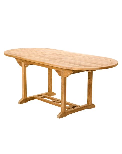 Lustiger ausziehbarer ovaler Tisch aus Teakholz - 150/200x90 cm