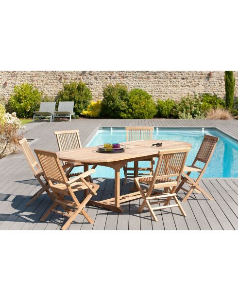 2 sillones Java de teca - 55x60x90 cm