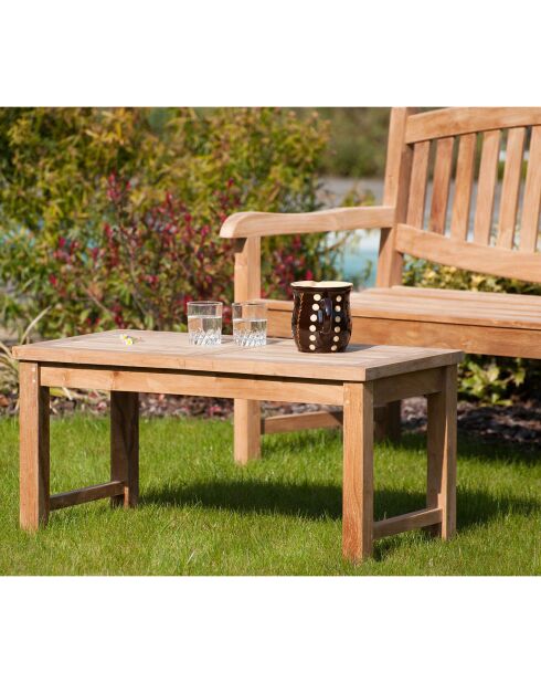 Lustiger Couchtisch aus massivem Teakholz - 90x45x45 cm