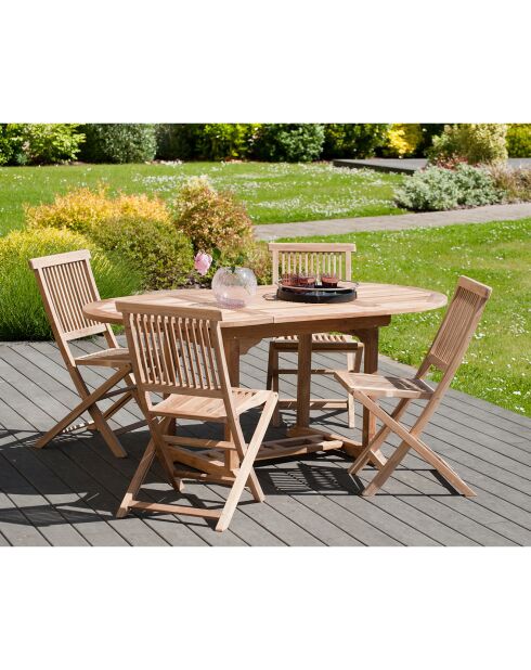 Leuke uitschuifbare ovale tafel van teakhout - 120/180x90 cm