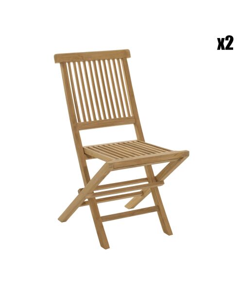 2 Chaises Java teck - 45x60x90 cm