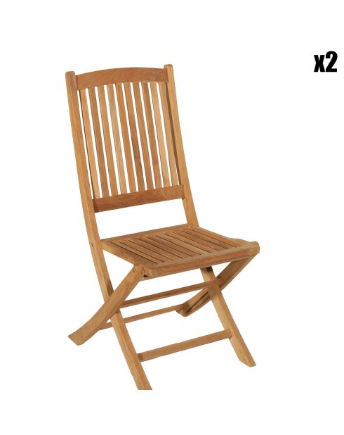 2 Chaises Lombock teck - 50x60x99 cm