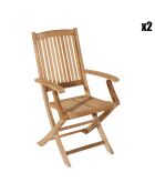 2 Fauteuils Lombock teck - 55x60x99 cm