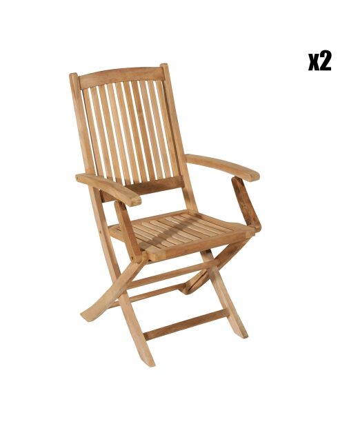 2 Fauteuils Lombock teck - 55x60x99 cm