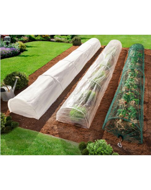 3 Tunnels pour potager transparents - 4 mètres