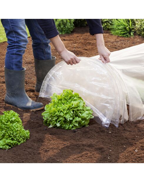 3 Tunnels pour potager transparents - 4 mètres