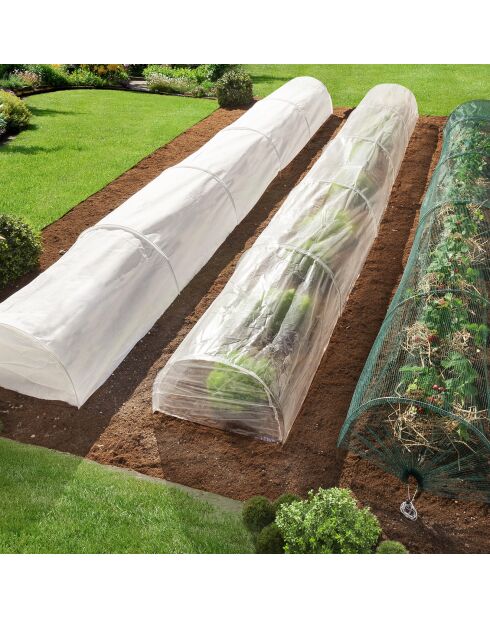3 Tunnels pour potager transparents - 4 mètres