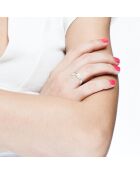 Bague réglable Jonc Massif Argent Perle d'Eau Douce blanche