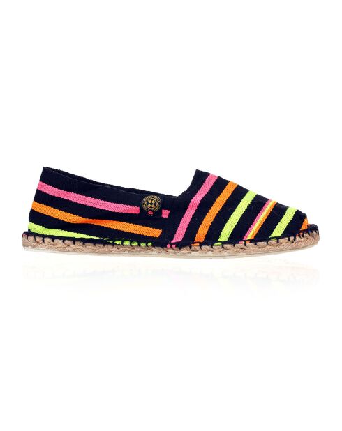 Schwarz/mehrfarbige Fluo-Espadrilles