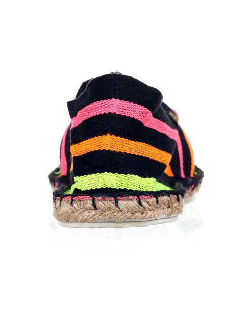 Schwarz/mehrfarbige Fluo-Espadrilles
