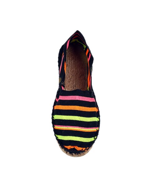 Schwarz/mehrfarbige Fluo-Espadrilles