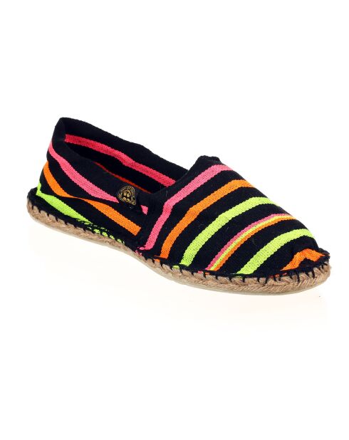 Schwarz/mehrfarbige Fluo-Espadrilles