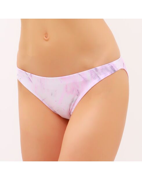 Braguitas de bikini de mármol con estampado rosa
