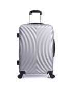 Largos 60 cm zilverkleurige middelgrote stay-koffer met 4 wielen