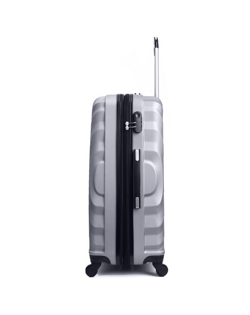 Largos 60 cm zilverkleurige middelgrote stay-koffer met 4 wielen