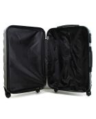 Largos 60 cm zilverkleurige middelgrote stay-koffer met 4 wielen