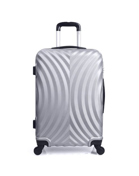 Valise Cabine 4 roues simples Largos 50 cm argentée