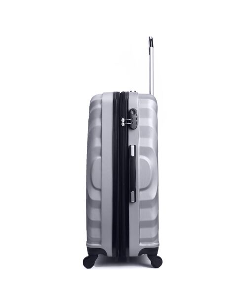 Valise Cabine 4 roues simples Largos 50 cm argentée