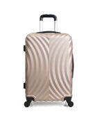 Largos 70 cm gouden koffer met 4 wielen en lang verblijf