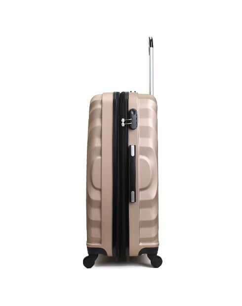 Largos 70 cm gouden koffer met 4 wielen en lang verblijf